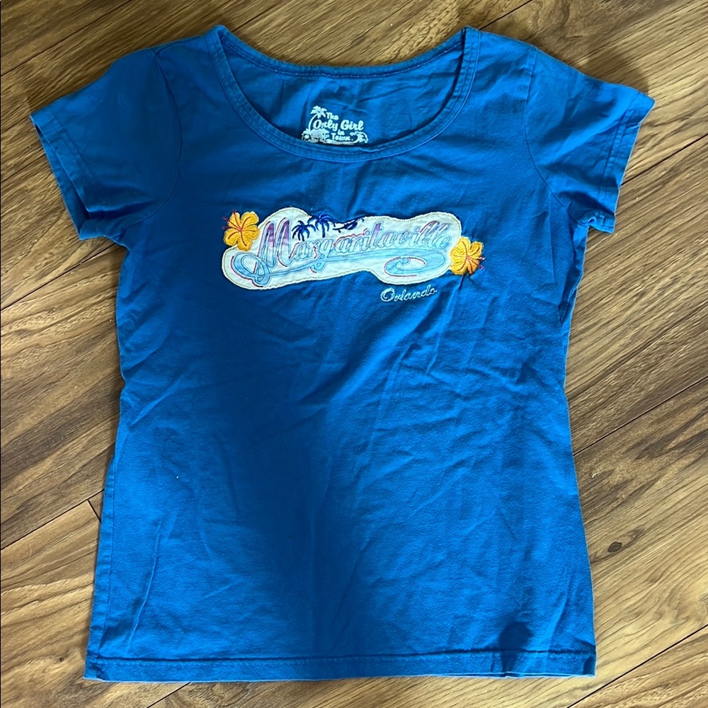 Margaritaville Orlando Blue Short Sleeve Tee with Logo